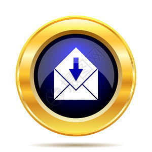 象征接触在白色背景上接收电子邮件图标的互联网按钮Name夹子图片