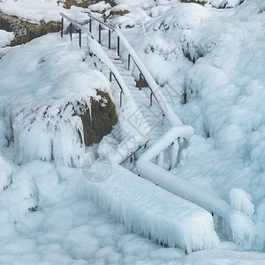 美丽旅行游欧洲冰岛冬季冻的楼梯图片