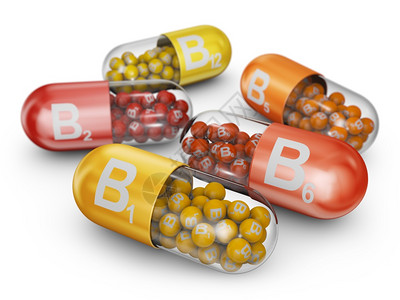 维生素原B5团体化学装满B维他命三化物的闭合胶囊填充设计图片
