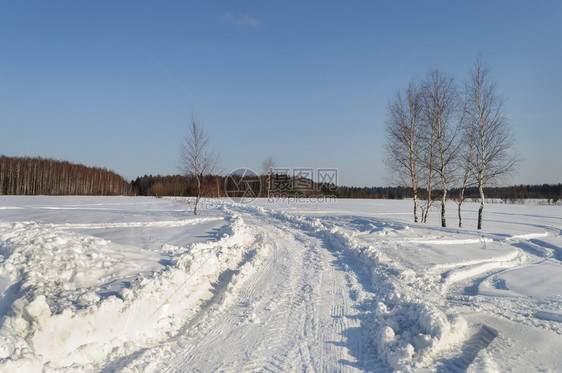 冬季风景雪乡村道路图片