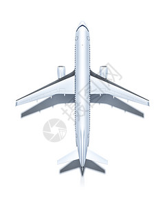 航空3d从上方飞来的机被白色隔离场空气背景图片