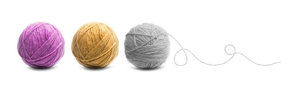 材料白色的背景上隔绝的不同彩色线条毛球的颜色传统图片