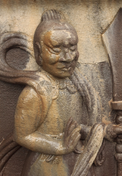 韩国济州岛寺庙中的天使雕像信仰水平的人图片