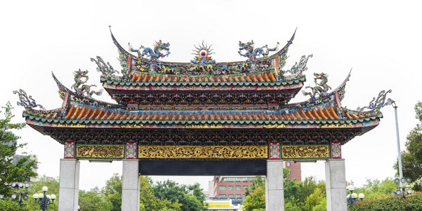 拉根建筑学造北中门长山寺入口的大门是传统修百般门寺庙将佛教道和松宗等多种教合在一起包括佛教道和马松图片