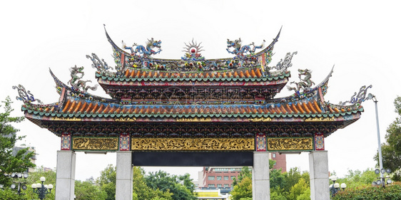 拉根建筑学造北中门长山寺入口的大门是传统修百般门寺庙将佛教道和松宗等多种教合在一起包括佛教道和马松图片