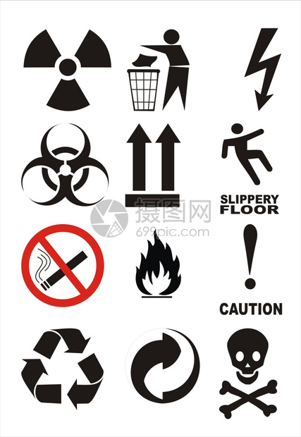 孤立的有用警告符号矢量海报图像Name爆炸生物危害象征图片