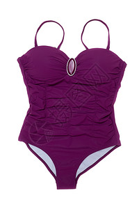 紫色的泳衣白底有胸针孤立优雅图片