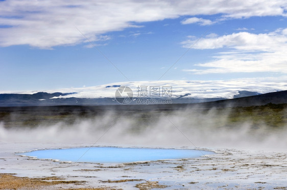 蒸汽地质学资源冰岛Kjolur高地路线沿Hveravellir的地热活动和温泉图片