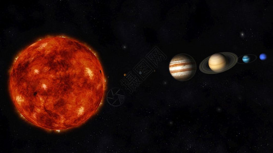 太阳系海王星小行太阳能系统数字插图太阳能系统的数码说明图片