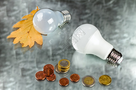 目的经济白创新节能LED灯泡闪光和银底硬币陶瓷制品图片