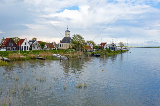 建筑的德格丹荷兰IJsselmeer的古老村庄Durgerdam家图片
