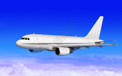 航空公司座舱蓝天上载白云的货机齿轮图片