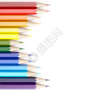 彩虹3d白底色铅笔制作白的颜图片