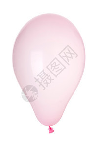 庆祝白色背景上孤立的粉红色可充气球飞假期图片