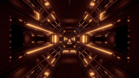 以金壁纸未来空间筛选走廊背景3D通过vj环3d插图飞行使深空Scifi隧道通过插图与黄金光亮相飞过Vj环3d插图高的现代未来派图片