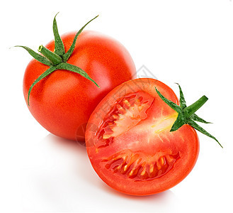 番茄酱红色的白背景与世隔绝的新鲜红番茄颜色图片