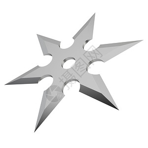 白色背景的Shuriken3d插图日本人谋杀运动图片