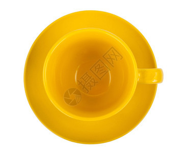 颜色角度黄圆杯茶在碟盘上子图片