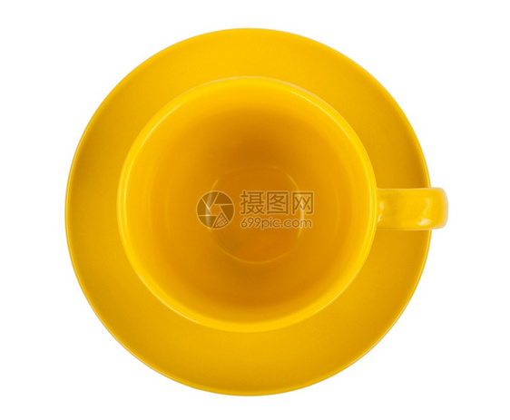 颜色角度黄圆杯茶在碟盘上子图片