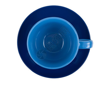 餐具不同的蓝圆杯空茶放在碟盘上一种背景图片