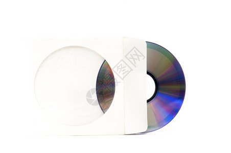 白色背景上的音乐cd包装裹数据空白的图片