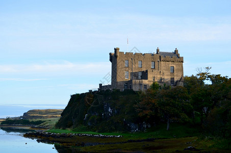 氏族苏格兰斯凯岛邓维甘城堡的一幅美丽景象海看图片