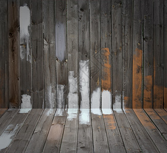 老的带油漆污古隆盖木制地板和墙壁的天气木材陈年房间图片