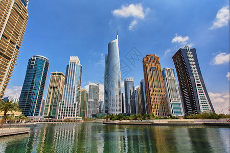 未来派阿联酋迪拜朱美拉湖塔摩天大楼景观际线阿联酋航空图片