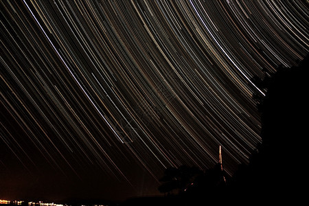 天文学乌克兰里米亚NoviySvet山后面的夜空中云和星经过乌克兰里米亚在后面分支机构图片