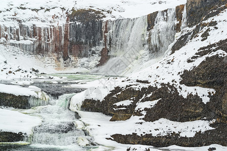 一种Snaedufos瀑布冰岛Snaedufos瀑布户外颜色图片
