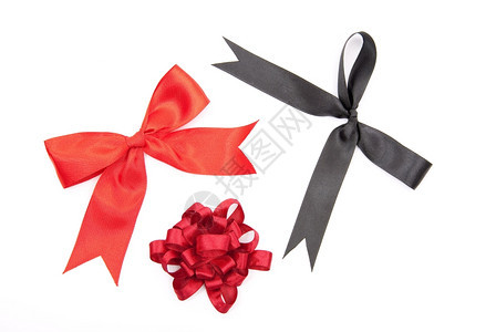 红弓和黑礼物丝带正方形图片