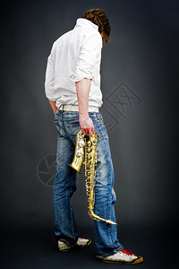 衬衫萨克斯管单身的颁布生活方式蓝调音乐家图片