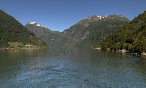 海挪威的Geirangerfjord观点美丽的旅行图片