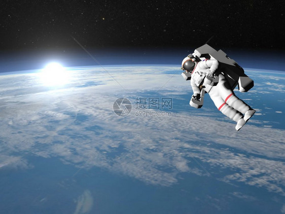 天文学技术太阳升起时在地球上飞行的宇航员或3D成形美国航天局提供的这一图像要素带家具图片