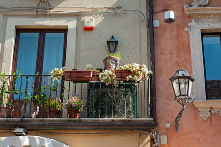 与意大利陶尔米纳典型西里花瓶装饰地中海阳台品图片