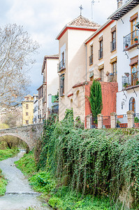 城市景观建筑的摩尔人西班牙南部安达卢西亚州格拉纳达的典型建筑图片