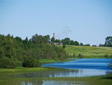 俄罗斯夏季草地Arkhangelsk地区俄罗斯克诺泽基户外蓝色的图片