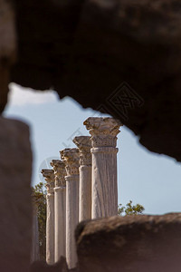 海塞浦路斯古代萨拉米市的列法马古塔拜占庭式图片