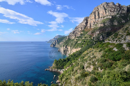农村沿海意大利阿马尔菲海岸的美丽风景摄影背景图片