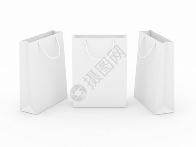 质地白色空购物袋有剪切路径准备用于您的纹理设计或品牌小路部图片
