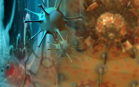 身体小说以3D软件制成的癌细胞渲染图片