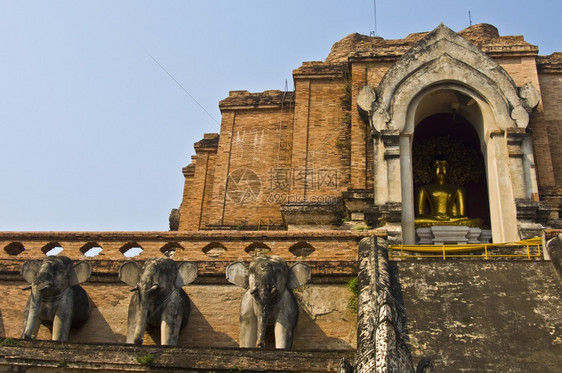 清迈契迪隆寺的一部分佛教旅行建筑学图片