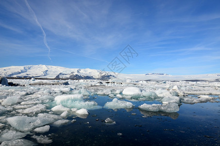 冰岛农村风景优美的冰和雪地国民海景春天图片