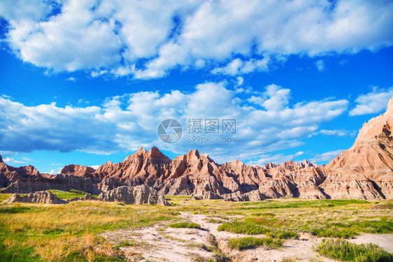 美国南达科他州巴德兰公园风景美州南达科塔景观的山图片