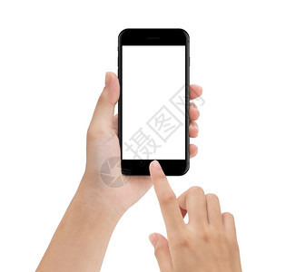 应用程序触碰使在白色上隔离的手机移动电话模拟智能手机空白屏幕轻而易举地调整剪接路径应用图片