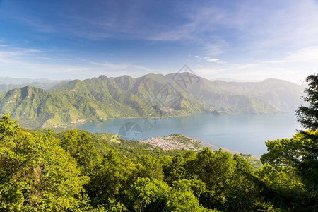 冒险旅行中美洲危地马拉阿提特兰湖地貌图案风景图片