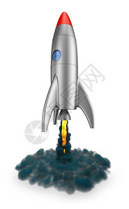 火箭飞船发射烟雾和力3D焰飞图片