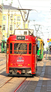 镇赫尔辛基首都芬兰红酒馆电车有轨上市图片