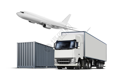 卡车货运商品与孤立输物体货交付有关的概念拼接运货图片
