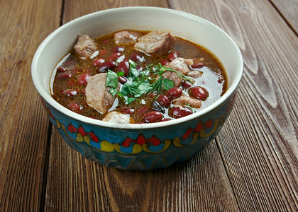 可口Gomgush亚美尼传统餐汤白色的背景图片